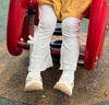 班喜迪女童褲子夏裝2025新款女寶寶喇叭褲童裝七分褲夏季兒童薄款打底褲 灰色 120 曬單實拍圖