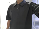 GUYN美式復(fù)古POLO衫男夏季簡約風(fēng)重磅男裝寬松大碼男士短袖T恤保羅衫 深灰色薄款 黑色標(biāo) XL 曬單實拍圖