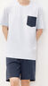 京東京造10A抗菌純棉睡衣男短袖套裝25春夏情侶家居服藍(lán)2XL 曬單實(shí)拍圖