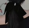 She's茜子時(shí)尚絲絨大蝴蝶結(jié)發(fā)飾馬尾彈簧夾高級(jí)感發(fā)夾七夕節(jié)禮物送女友 黑色G0 曬單實(shí)拍圖