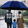 紅葉加大加固十二骨超大號三折疊防暴雨黑膠晴雨傘家庭必備接送方便 12骨黑色 130cm 曬單實(shí)拍圖