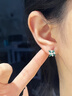 HKHL 925銀培育祖母綠耳釘女北極星銀耳環(huán)簡約百搭耳飾生日禮物送女友 培育祖母綠耳釘一對+輕奢禮盒 曬單實拍圖