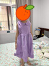迪士尼女童夏季休閑連衣裙2025新款女孩刺繡夏裝公主裙童裝網紗裙子 紫色 蝴蝶位置隨機 120 cm 曬單實拍圖