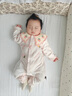 班喜迪嬰兒衣服秋裝嬰幼兒連體衣長袖小月齡哈衣爬服春秋公主寶寶外出服 粉色 73cm 曬單實拍圖