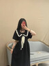 冶芷娃娃領(lǐng)孕婦裙連衣裙2025年新款女裝夏季學(xué)院風(fēng)減齡收腰顯瘦短袖 孕婦娃娃領(lǐng)連衣裙【黑色】L碼 曬單實(shí)拍圖