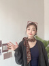 啄木鳥(niǎo)（TUCANO）絲巾女2025新款棕色波點(diǎn)長(cháng)條圍巾博主印花百搭配飾系脖綁發(fā)發(fā)帶咖啡色 曬單實(shí)拍圖