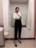 浪莎黑色西裝褲女春秋款垂感直筒休閑寬松顯瘦通勤哈倫西褲九分煙管褲 黑色 【春秋款】 XL 【推薦111-120斤】 曬單實(shí)拍圖
