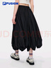 FILA FUSION斐樂潮牌女士短裙2025夏季新款休閑寬松半身裙花苞裙 正黑色-BK M 165/66A/M 曬單實(shí)拍圖