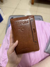 畫(huà)極（HUAJI）卡包證件包護照收納包多功能收納駕駛證旅行男女便攜錢(qián)包護照夾 棕色 曬單實(shí)拍圖