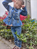 女童春秋牛仔三件套1歲2-3-4歲6月女寶寶時(shí)尚套裝外出服童裝秋裝 1510牛仔三件套白色 90 （建議2歲－2歲半） 曬單實(shí)拍圖