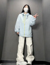 ICH MODE防曬衣女夏季戶外撞色連帽上衣2025年新款夏季輕薄工裝外套女 冰川藍 M 曬單實拍圖