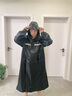 唯悠集雨衣一體式全身防暴雨套裝成人男士長(cháng)款風(fēng)衣式雨衣騎手電動(dòng)車(chē)雨披 黑色-3XL【身高176-180cm適用】 曬單實(shí)拍圖