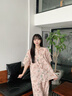 族瑪士2025新款夏季睡衣女短袖長(zhǎng)褲法式純棉寬松大碼好看家居服套裝夏天 S85239#中袖長(zhǎng)褲-米拉蕾童話 M 【100-120斤】胸前有內(nèi)襯 曬單實(shí)拍圖