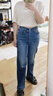 Levi's商場同款冰酷系列25夏新款女士RIBCAGE高腰直筒白色牛仔褲 藍色 27 (27) 曬單實拍圖