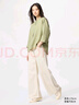 優(yōu)衣庫(kù)女裝麻混紡立領(lǐng)襯衫7分袖襯衣上衣空調(diào)衫薄外套475653 52 翠綠色 L /160/88A 曬單實(shí)拍圖
