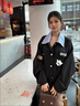 OTST時(shí)尚美式復古翻領(lǐng)外套女2025春秋季新款街頭繡標寬松休閑夾克上衣 黑色刺繡版  S 75-90斤 曬單實(shí)拍圖