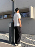 MAGIOPY奢侈高端品牌美式工裝休閑褲男士春夏新款寬松百搭垂感直筒褲 黑色 L 適合130-150斤 曬單實拍圖