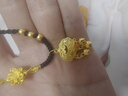 中國黃金（CHINA GOLD）黃金平安鎖項鏈足金吊墜女金鎖長命鎖情人節(jié)禮物送女友老婆寶寶 蓮花平安鎖項鏈【黑繩】約1.25g 曬單實拍圖