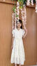 迪士尼親子網(wǎng)紅洋氣雪紡公主連衣裙2024夏季母女小花杏色氣質(zhì)款系帶裙子 杏色 150 曬單實(shí)拍圖