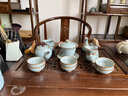 鳳陶凰（FENG TAO  HUANG）汝窯開(kāi)片陶瓷功夫茶具套裝家用高端側把泡茶壺茶杯蓋碗景德鎮禮盒 菩提蓮心 禮盒裝 曬單實(shí)拍圖