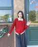 NAOTIEA納奧蒂爾小帆船假兩件長袖針織衫上衣女2025春秋新款寬松圓領(lǐng)開衫 雅致灰【翻領(lǐng)】 M （建議80-105斤） 曬單實拍圖