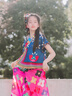 年衣童裝女童套裝民族服飾新款2025夏季兒童漢服兩件套青羅朵朵套裝 暗藍 150 曬單實(shí)拍圖