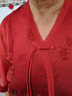 緹米媗母親節(jié)中老年女夏裝新款上衣媽媽夏季中袖中國風(fēng)時尚花色小衫套裝 紅色兩件套（上衣+褲子） 3XL 建議穿130-140斤 曬單實拍圖