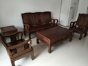 王木匠 紅木家具 非洲雞翅木（學(xué)名：非洲崖豆木）中式客廳沙發(fā)組合茶幾家具古典雕花沙發(fā) 沙發(fā)1+1+3/ 5件套 組合 曬單實(shí)拍圖