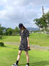 妙奕嘉黑色碎花連衣裙純欲裙子女夏季2025新款包臀長裙夏天海邊沙灘裙 泡泡袖v領(lǐng)甜欲連衣裙 L 【建議95-105斤】 曬單實(shí)拍圖
