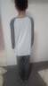 兒童家居服a類(lèi)春夏新款男童睡衣莫代爾薄款中大童卡通T恤短袖套裝 深灰(長(cháng)袖） 160 曬單實(shí)拍圖
