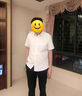 花花公子（PLAYBOY）襯衫西褲套裝男商務(wù)裝兩件套白襯衣西裝褲修身面試職業(yè)裝畢業(yè)照 白色短襯衫+黑西褲 【套裝】 XL /32碼 曬單實(shí)拍圖