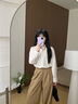 茵曼幸運(yùn)如意通勤府綢襯衫2025秋季女裝新款法式簡(jiǎn)約寬松長(zhǎng)袖襯衣 珍珠白 （領(lǐng)口有紐扣） M 曬單實(shí)拍圖