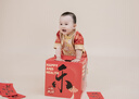 A 21 FUNB周歲禮服男寶寶唐裝女童秋夏款百天紅色嬰兒滿(mǎn)月生日冬季抓周衣服 小皇子短·袖夏 80 【8-10個(gè)月體重19-22斤】 曬單實(shí)拍圖
