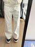 普戈斯彎刀牛仔褲男加絨加厚ootd穿搭顯腿長(cháng)工裝褲子男直筒修身微喇褲 白色 常規 XL 170-175CM 135-150斤 曬單實(shí)拍圖