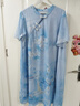 MsShe【新中式印花雪紡旗袍】大碼女裝2025夏裝胖mm國(guó)風(fēng)連衣裙子 冰河藍(lán)色現(xiàn)貨 4XL 曬單實(shí)拍圖
