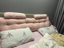 浪莎（langsha）床頭靠背軟包靠枕床上榻榻米靠墻軟包大靠背可拆洗腰靠沙發(fā)靠枕墊 楠妮-芥末黃【新款可拆洗】 120cm*50cm 含枕芯 -兩個(gè)枕頭 曬單實(shí)拍圖