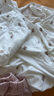 Mom Jane哺乳上衣秋衣莫代爾睡衣孕婦保暖內(nèi)衣春秋產(chǎn)后喂奶月子服免穿文胸 白印小熊+淺粉平腰闊腿褲-莫代爾 XXL(建議體重140-180斤) 曬單實拍圖