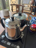 古越龍騰 實(shí)木茶桌茶臺(tái)帶燒水壺一體式陽臺(tái)小泡茶機(jī)椅組合家庭用大板茶幾 石盤抽屜款+1圈椅+4月牙椅 1.6米新中式四抽屜款 曬單實(shí)拍圖