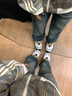 Lee男鞋新款潮流休閑鞋厚底增高老爹鞋舒適跑步鞋時尚運動鞋子男潮鞋 墨綠 41 【偏大/請拍小一碼】 曬單實拍圖