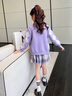 G.DUCKKIDS童裝女童秋裝套裝兒童衣服中大童春秋款jk學(xué)院風(fēng)三件套12女孩服裝 開(kāi)衫 130 建議120-130cm7-8歲cm 曬單實(shí)拍圖