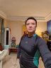 阿瑞娜（arena）魄浪2.0系列男士游泳衣短袖長袖防曬高彈舒適及膝泳衣 黑色/深綠色-上衣長袖泳衣 XL 曬單實拍圖