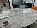 梓屋餐桌家用加厚巖板餐桌椅組合方圓兩用餐桌813#1.35米桌+101皮椅*6 曬單實(shí)拍圖