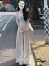 浪莎奶芙山本褲女2025新款高腰垂感顯瘦休閑褲寬松慵懶肌理感闊腿褲 曬單實(shí)拍圖