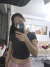 貞喜氣純色露臍短袖t恤女 2025夏季新款修身顯瘦百搭辣妹圓領短款T恤 深灰色 M 適合95-115斤 曬單實拍圖