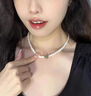 迪后（Dirholl）和田玉淡水珍珠項(xiàng)鏈女鎖骨鏈年輕情人節(jié)七夕禮物送女友老婆媽媽 和田玉珍珠項(xiàng)鏈 曬單實(shí)拍圖