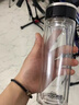 希諾（HEENOOR）雙層玻璃杯加厚男女士高檔抗菌禮盒車載水杯隔熱家用茶杯透明杯子 深海藍(lán)-高硼硅玻璃杯體 xn-1001-330ml 曬單實(shí)拍圖