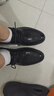 卡帝樂鱷魚（CARTELO）格紋男士皮鞋耐磨軟牛皮休閑皮鞋男商務(wù)圓頭厚底男鞋9671 黑色 44 曬單實(shí)拍圖