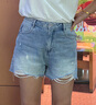 森馬（Semir）牛仔褲女寬松美式熱褲酷颯風(fēng)夏街頭毛邊短褲復(fù)古辣妹103324122010 曬單實(shí)拍圖