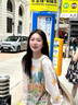 涂鴉印花防曬罩衫長袖T恤女夏季薄款寬松慵懶風(fēng)小眾別致百搭上衣 七彩色 M 曬單實(shí)拍圖