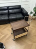 中古實(shí)木小推車藤編可移動(dòng)茶幾萬向輪復(fù)古茶臺(tái)收納置物架餐車邊幾 【白蠟?zāi)尽亢疑?曬單實(shí)拍圖